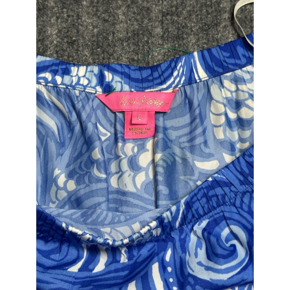 Lilly Pulitzer Strapless Jumpsuit Pic Dress Size‎ Large Blue - Picture 3 of 9